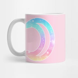 The Moon Planet Symbol in Magical Unicorn Colors Mug